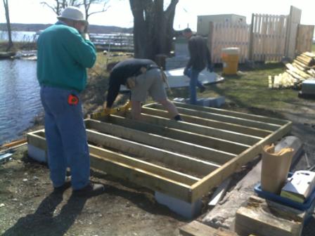 Peter & Duane building new shed foundation